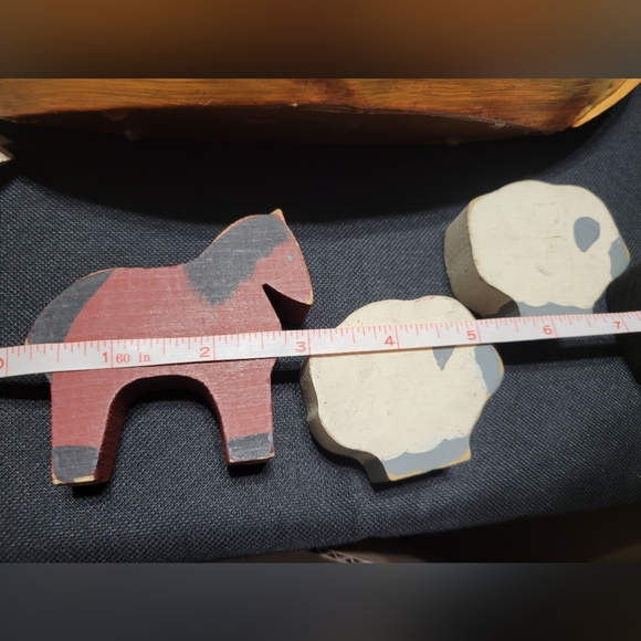 Noah's Ark Figurine Set Wooden Animal Figures with Metal Ark htf - Picture 13 of 16